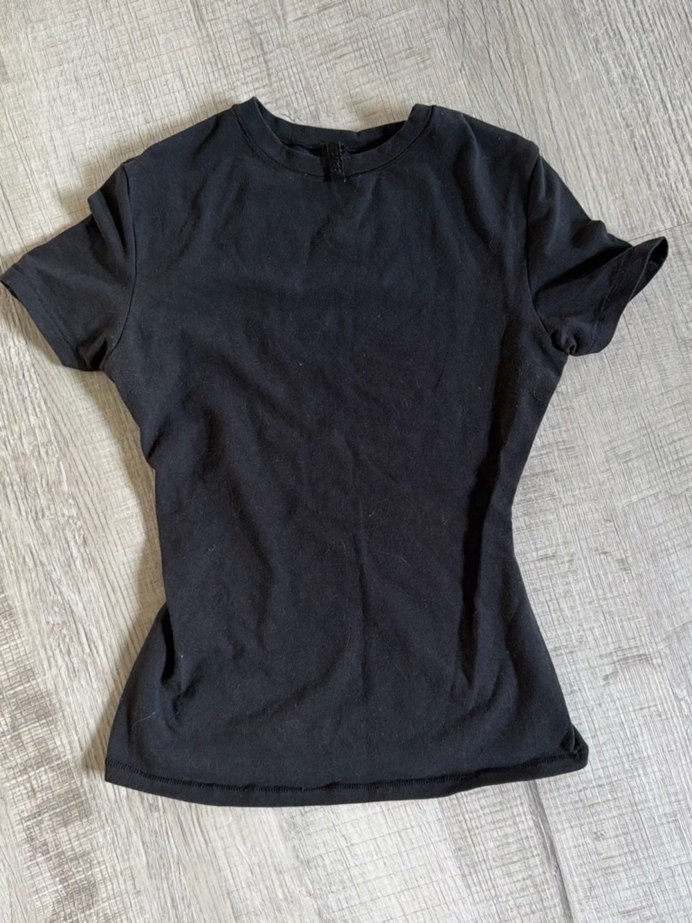 SKIMS Black Short Sleeve Fitted Tee